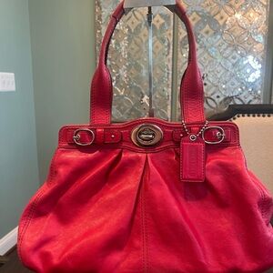 Coach Pleated Leather Shoulder Bag 13914